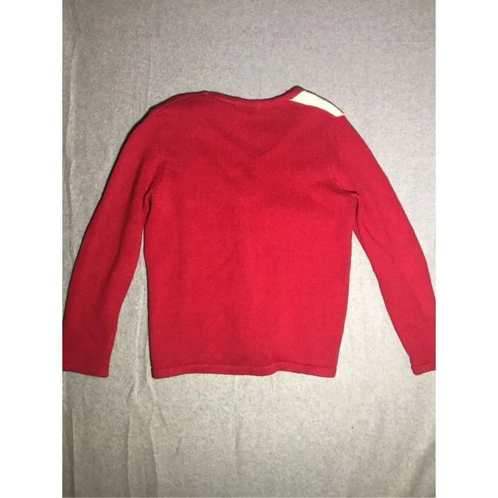 Womens White Stag Cardigan Size Medium Christmas Penguins Holidays Party - Picture 6 of 6